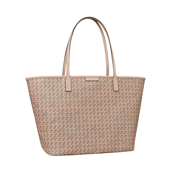 Tory Burch Coated Canvas Zip Tote - Winter Peach