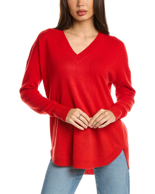 InCashmere V-neck Cashmere Tunic Sweater | Shop Premium Outlets