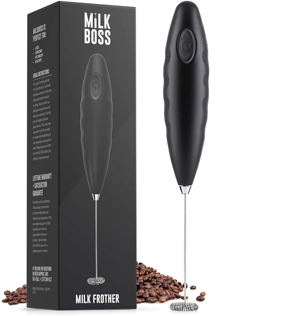 Milk Boss Milk Frother with Stand, Executive Gray