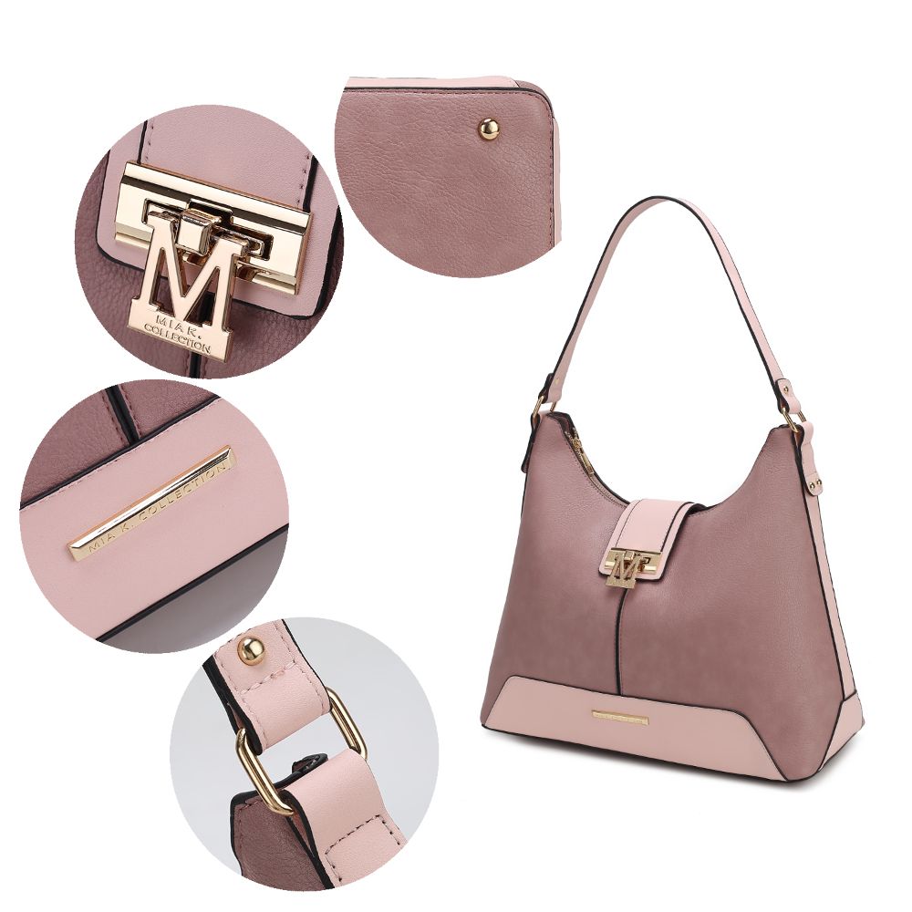 MKF Collection Wandy Soft Vegan Leather Women's Hobo Bag & Wallet Set by  Mia K. - Orange 