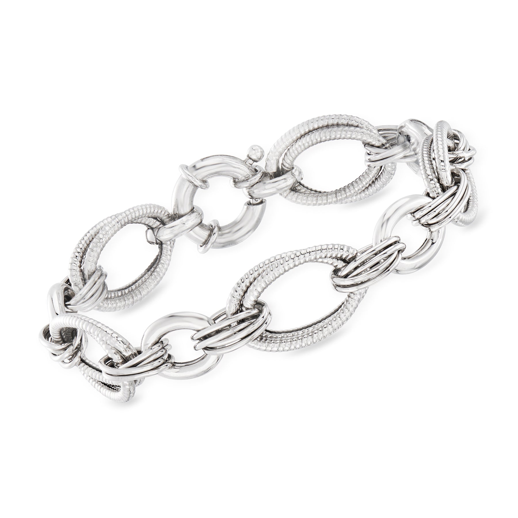 Ross-Simons Italian Sterling Silver Multi-oval Link Bracelet