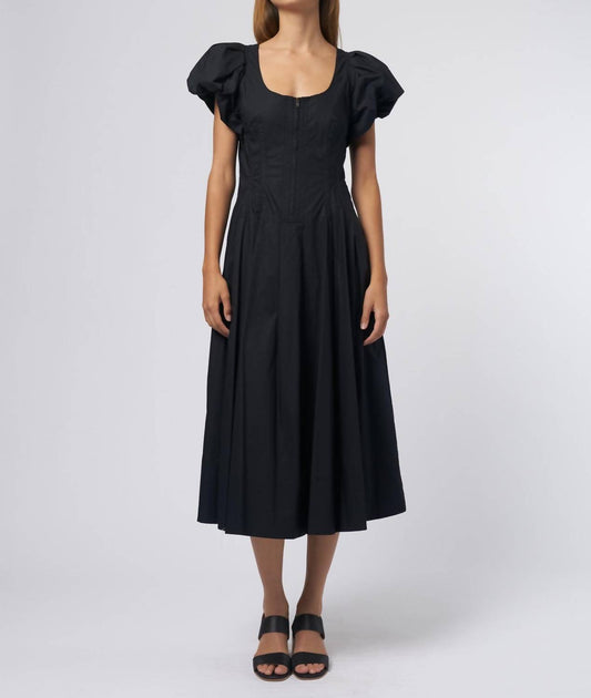 Ulla Johnson Malie Puff Sleeve Dress In Black | Shop Premium Outlets