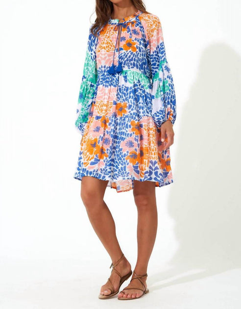 Oliphant Balloon Sleeve Short Dress In Blue Antigua | Shop Premium Outlets