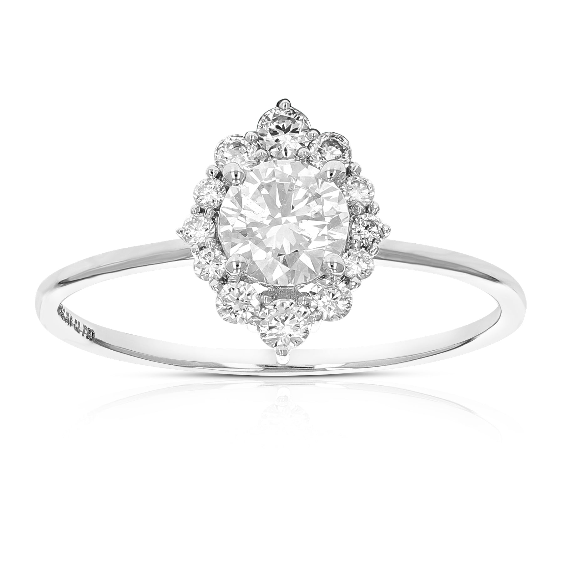 Vir Jewels 3/4 cttw Wedding Engagement Ring for Women, Round Lab Grown  Diamond Ring in 14K White Gold, Prong Setting