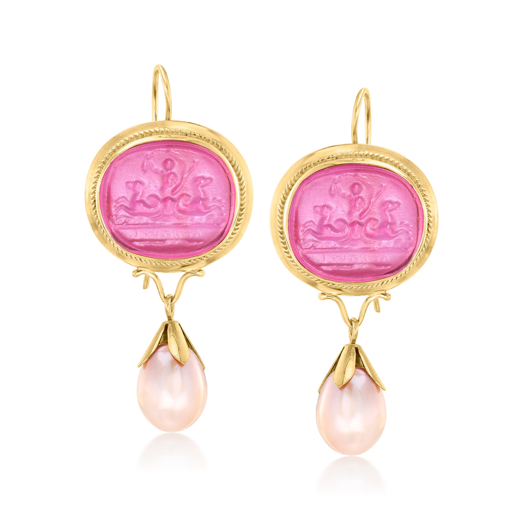 Ross-Simons Italian 10-11mm Pink Cultured Pearl And Pink Venetian