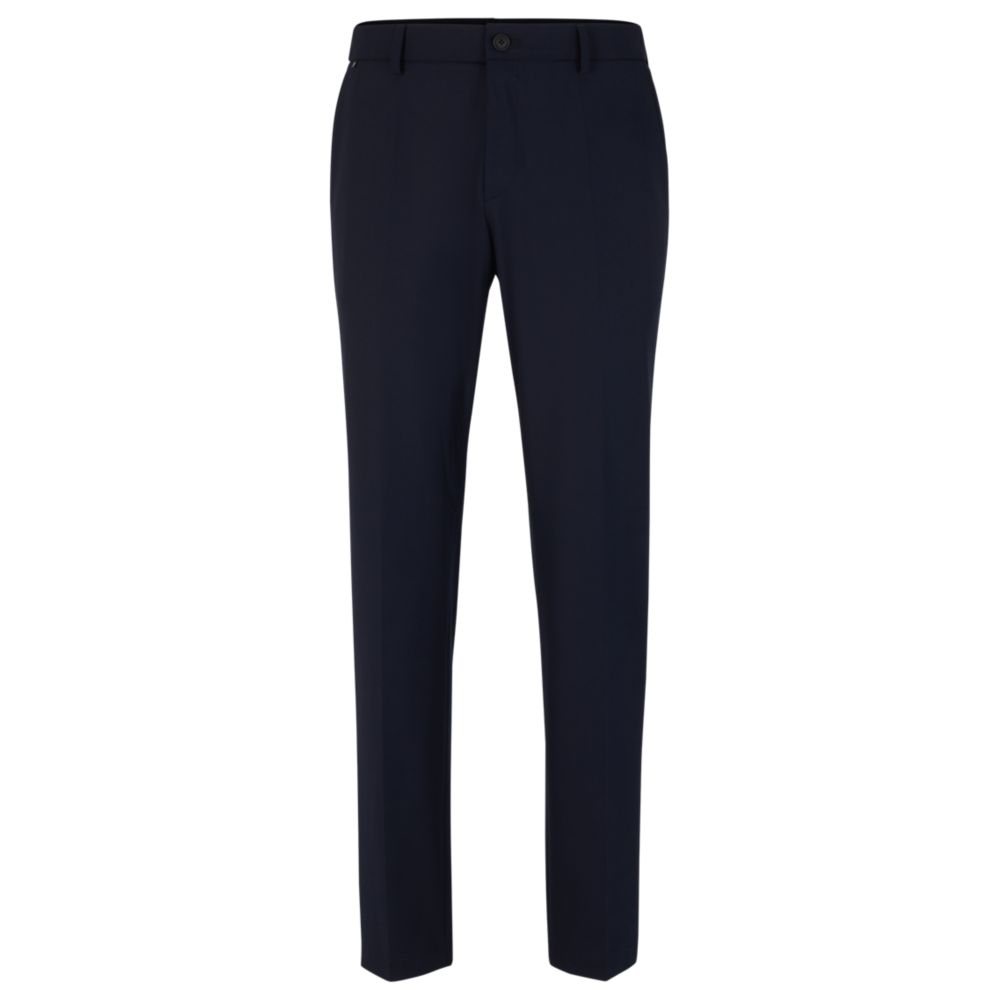 Slim-fit formal trousers with drawstring waist
