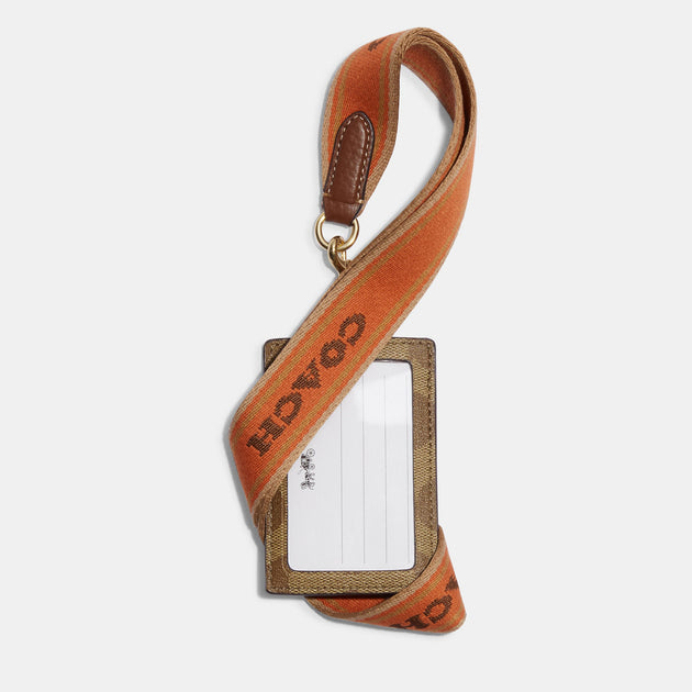 Coach Outlet Id Lanyard In Signature Canvas Shop Premium Outlets