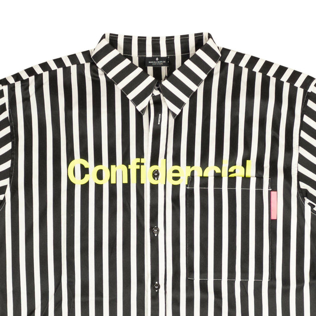 Marcelo Burlon Black And White Striped Confidencial Shirt | Shop ...