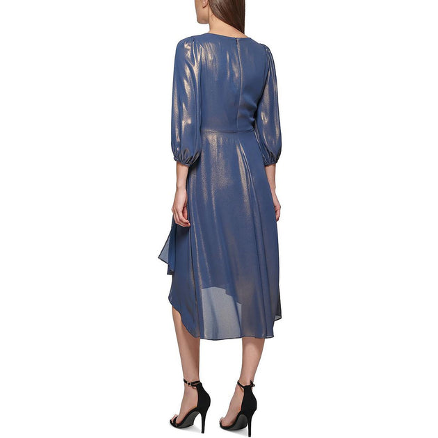 DKNY Womens Iridecent Midi Cocktail and Party Dress | Shop Premium Outlets