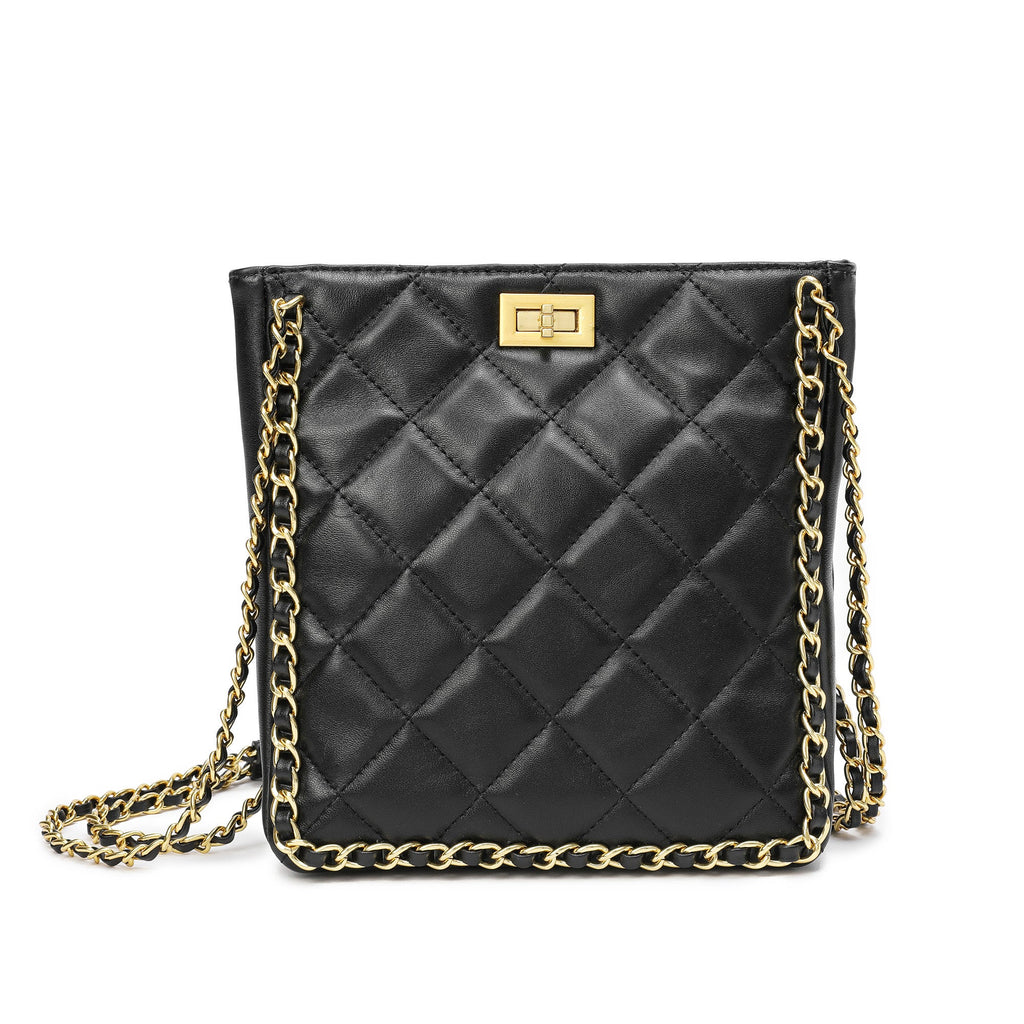 Tiffany & Fred Quilted Sheepskin Leather Crossbody Bag