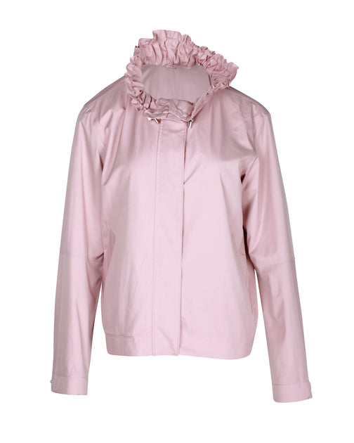 loro piana Ruched Collar Waterproof Windbreaker Jacket in Pink | Shop ...