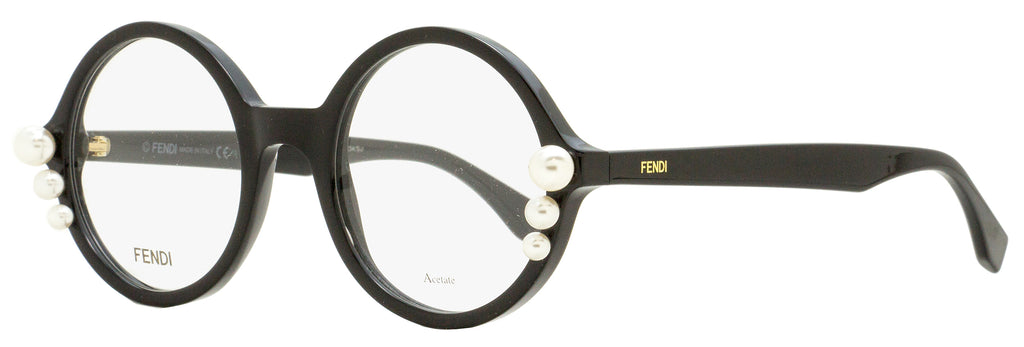 Fendi Black Clear Lucite Cat Eye Glasses W Logo Temples Made In Italy 54 15  140