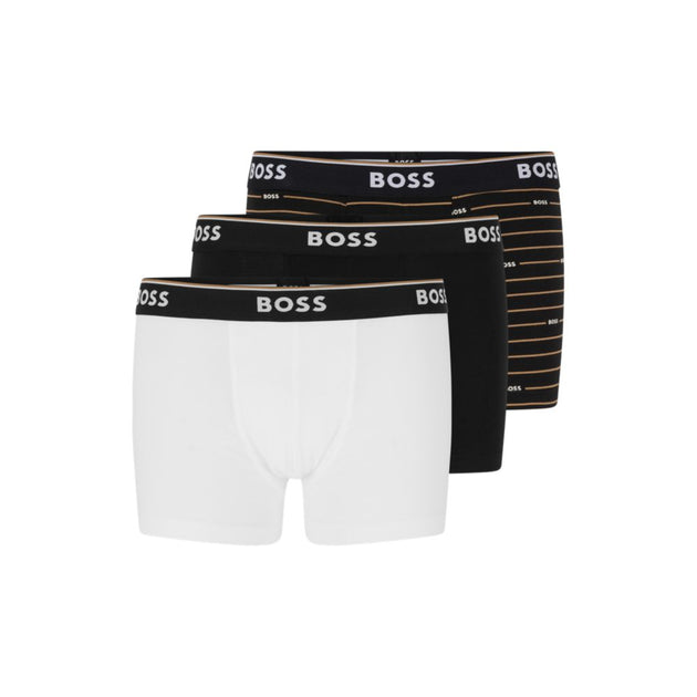 BOSS Three-pack of stretch-cotton trunks with logo waistbands | Shop ...