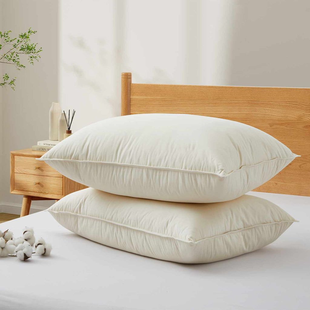 Peace Nest 2 Pack Feather Down Throw Pillow Insert, White, 26 X
