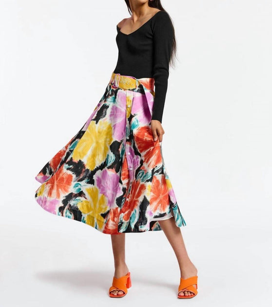 Essentiel Antwerp Dominoes Floral Skirt in Black Multi | Shop Premium ...
