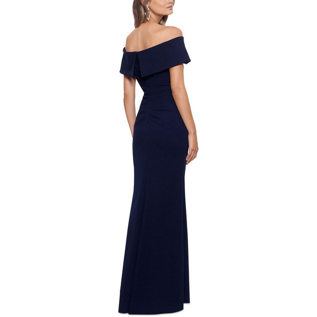 Xscape Petites Womens Off-The-Shoulder Maxi Evening Dress | Shop ...