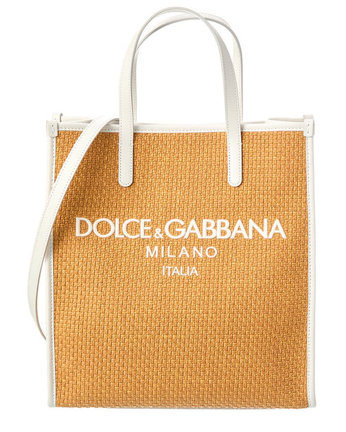 Dolce & Gabbana Dg Large Woven Raffia & Leather Shopper Tote | Shop ...