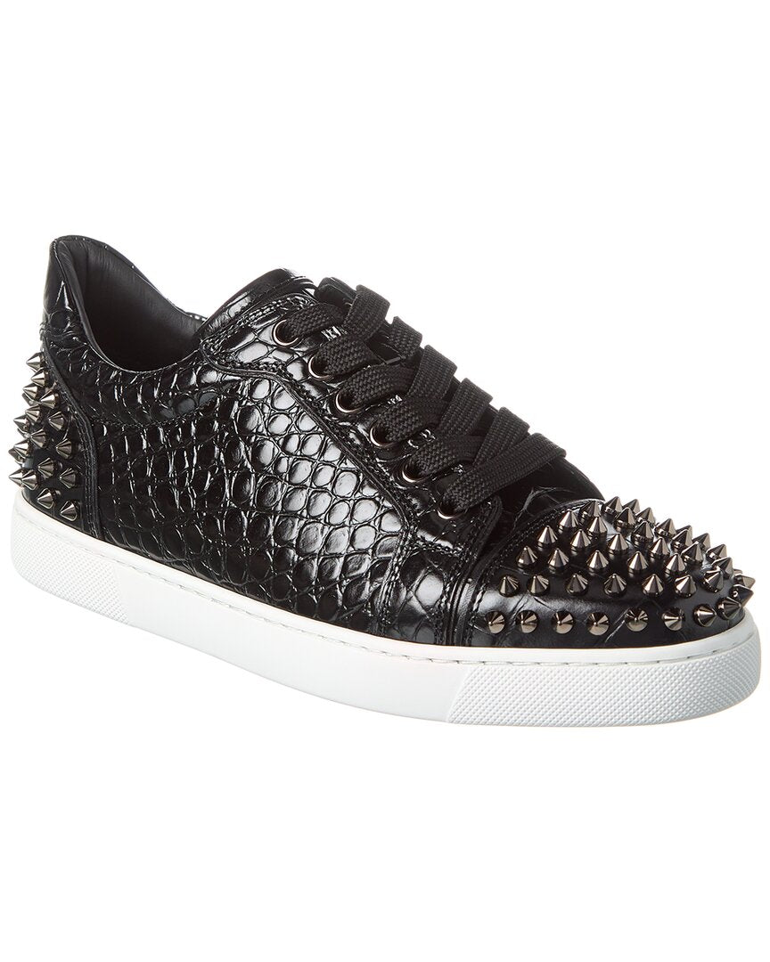 Christian Louboutin Fun Louis Junior Spikes Croc-embossed Leather Sneaker  for Men