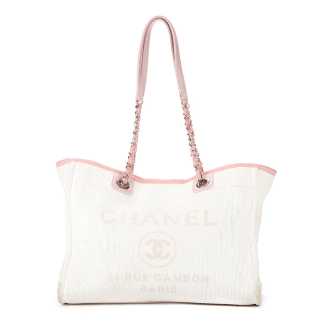 Chanel Deauville Shopping Bag Large 22S Calfskin Coral Pink in Calfskin  Leather with Gold-tone - US