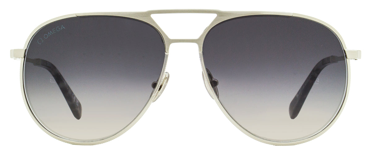 Omega Men's Pilot Sunglasses Om0037 16b Palladium/gray Havana 61mm ...