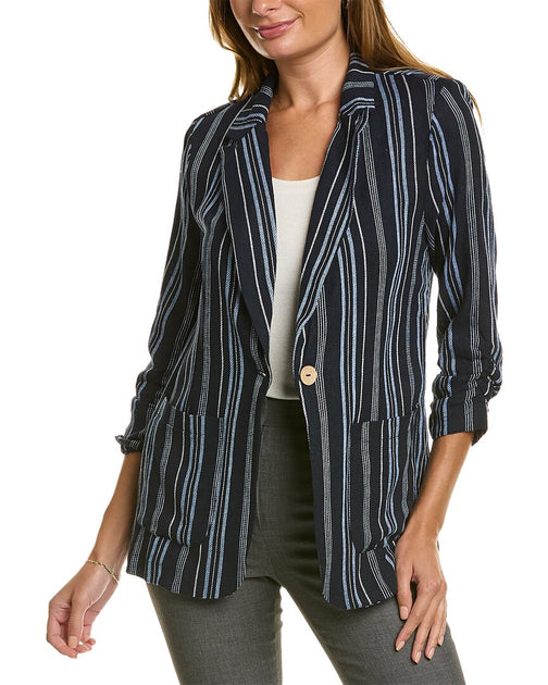 Ellen Tracy Shirred Linen-blend Blazer | Shop Premium Outlets