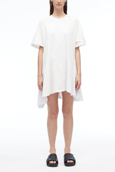 3.1 Phillip Deconstructed Jersey T-shirt Dress In White-ecru Multi | Shop Outlets