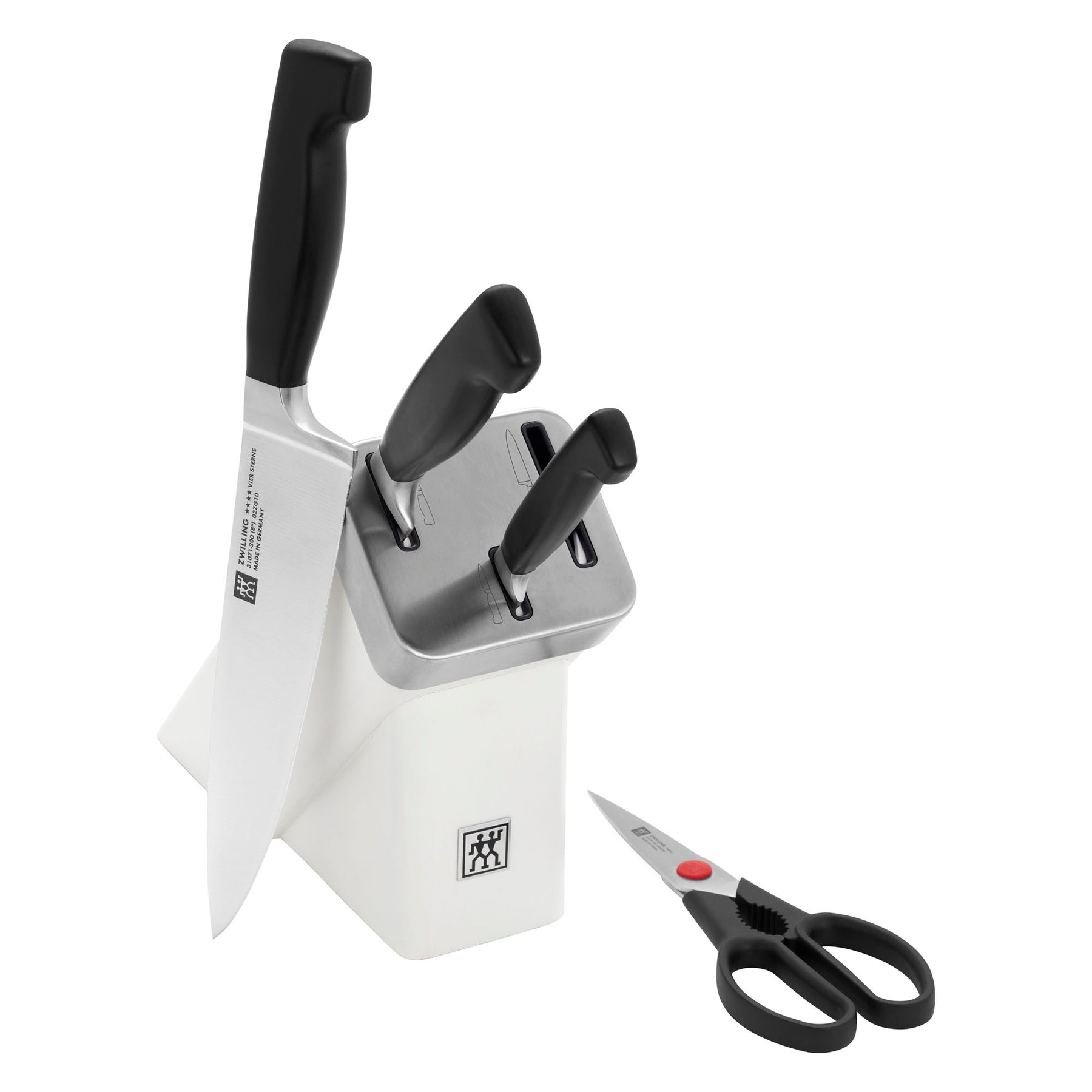 ZWILLING Four Star 5-pc Compact Self-Sharpening Knife Block Set - Black