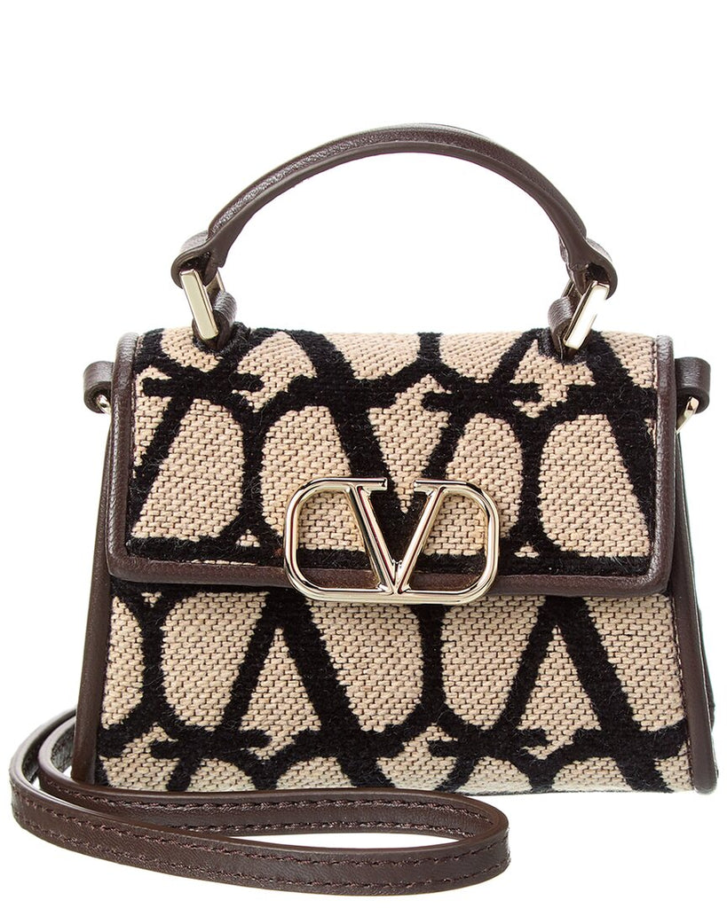Valentino Vsling Toile Iconographe Canvas & Leather Shoulder Bag, Os, Pink:  Handbags