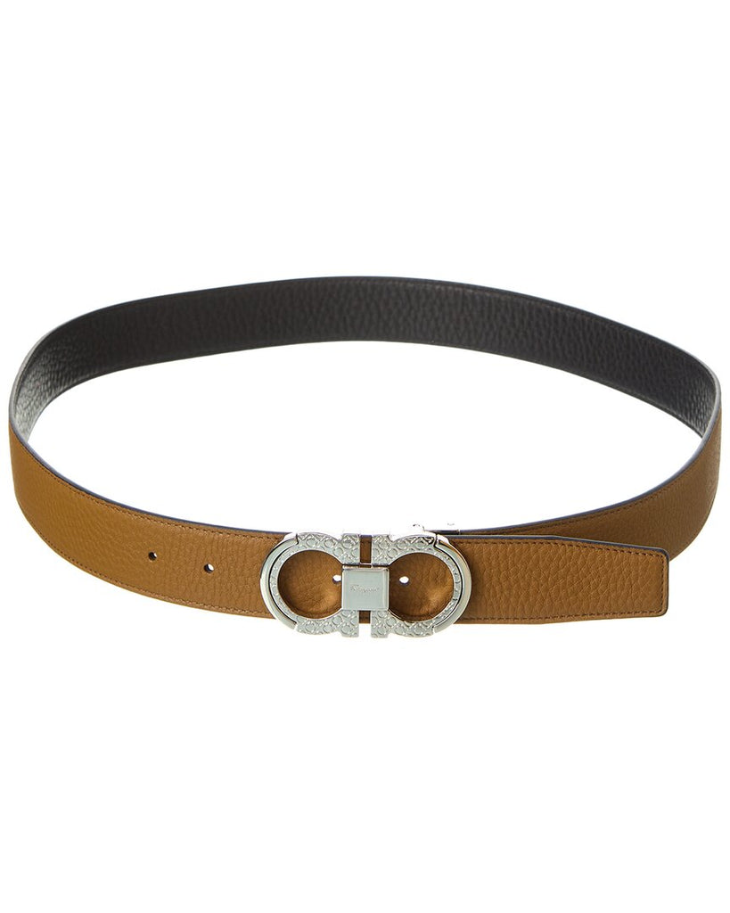 Salvatore Ferragamo Reversible & Adjustable Leather Belt - Black - 100 cm