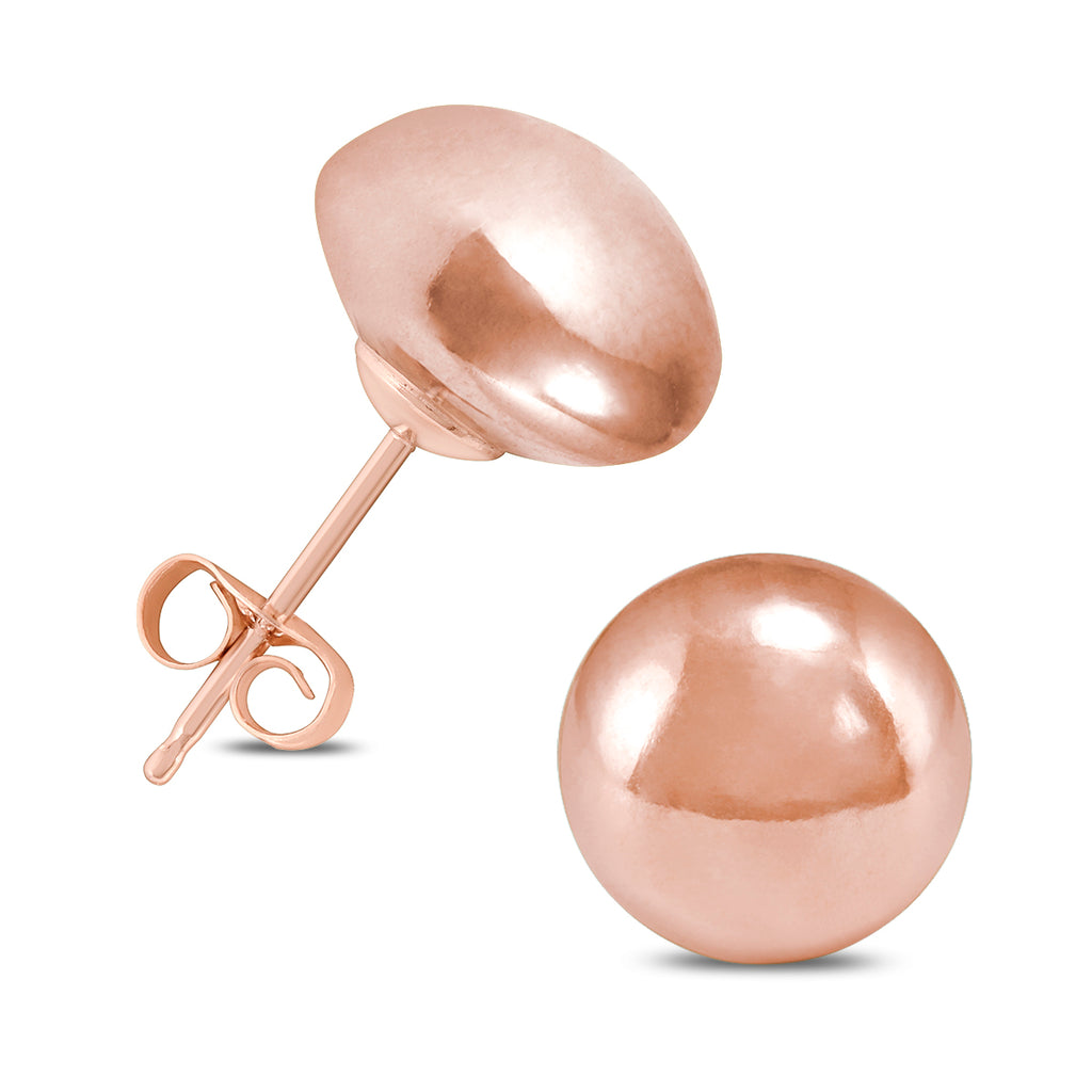 Monary 14K Rose Gold 8mm Button Ball Stud Earrings | Shop Premium