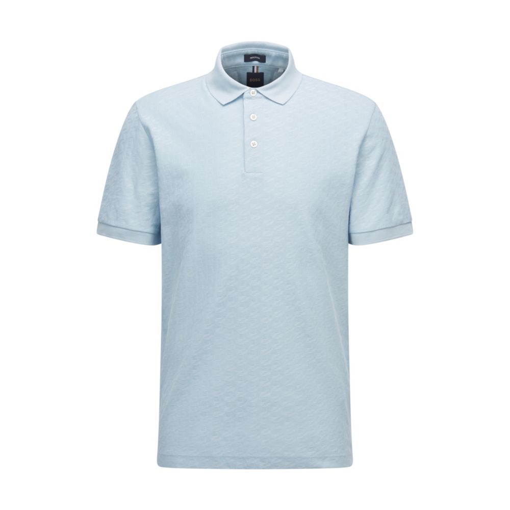 BOSS - Interlock-cotton polo shirt with tonal logo