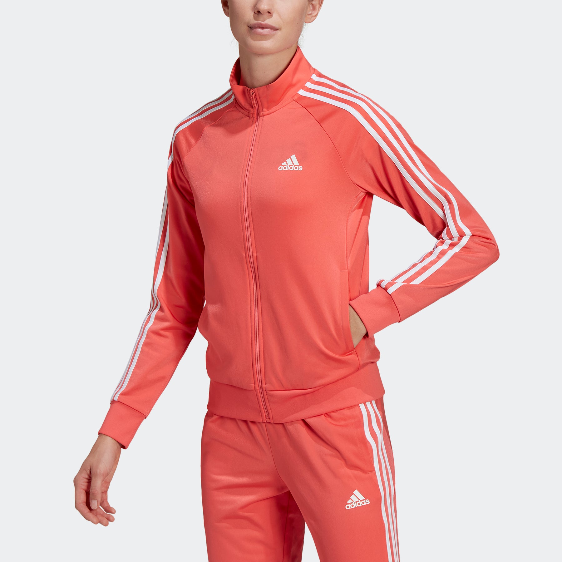 Adidas Women's Essentials Warm-Up Slim Tapered 3-Stripes Track