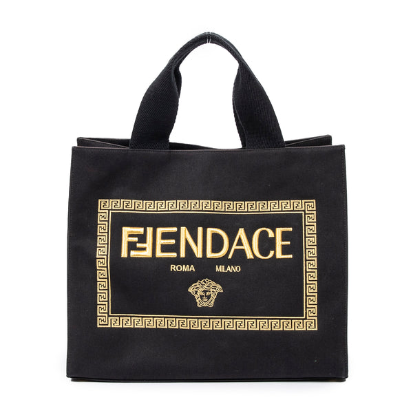 Fendi x Versace Fendace Blue/Black Denim and Leather Fendace