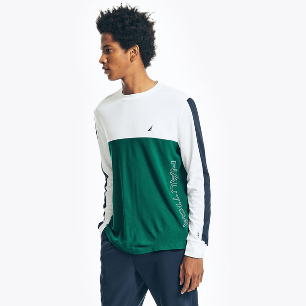Nautica Navtech Sustainably Crafted Colorblock Long-sleeve T-shirt ...