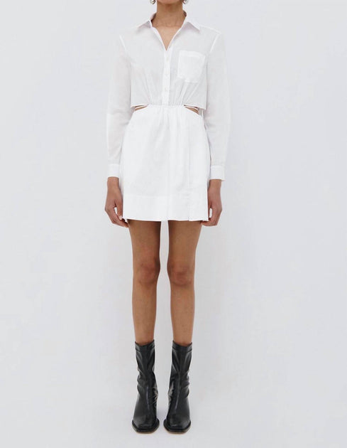 JONATHAN SIMKHAI Shaelyn Pleated Cutout Mini Dress In White | Shop ...