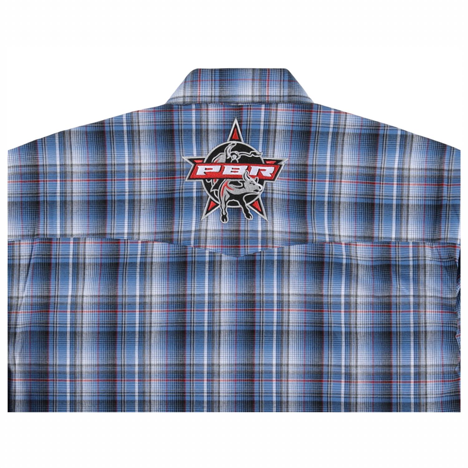 PLAID INDIGO LONG SLEEVE WESTERN SHIRT