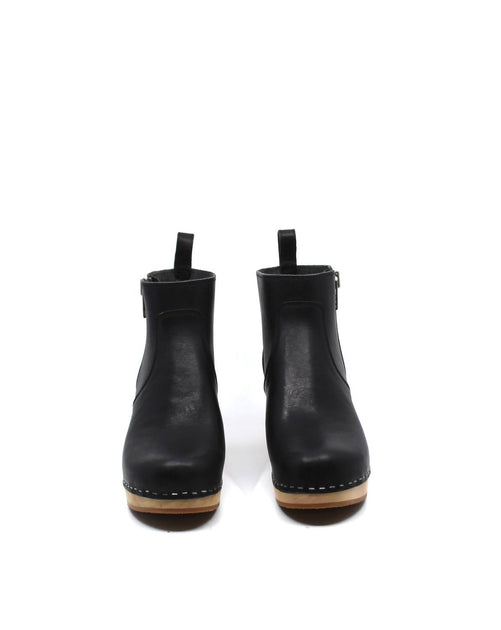 SWEDISH HASBEENS Women's Zip It Emy Ankle High Boot In Black | Shop ...
