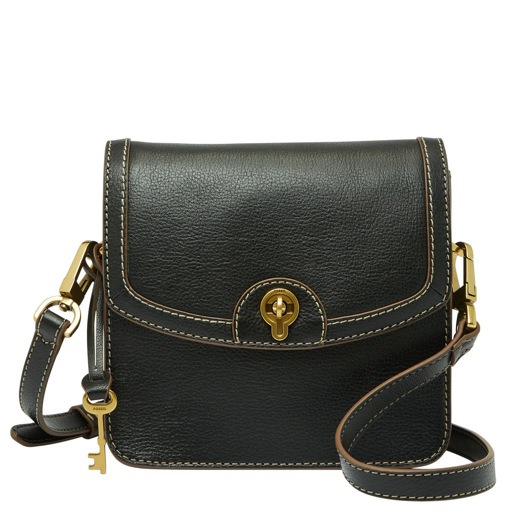 Fossil Women's Harper Eco-Leather Small Flap Crossbody Purse Handbag:  Handbags