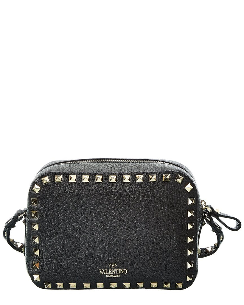 Valentino Rockstud Grainy Leather Bucket Bag - Black - Large