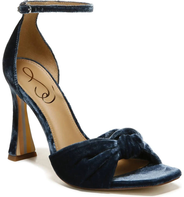 Sam Edelman Lucia Ankle Strap Heel in Deep Sapphire Velvet | Shop ...