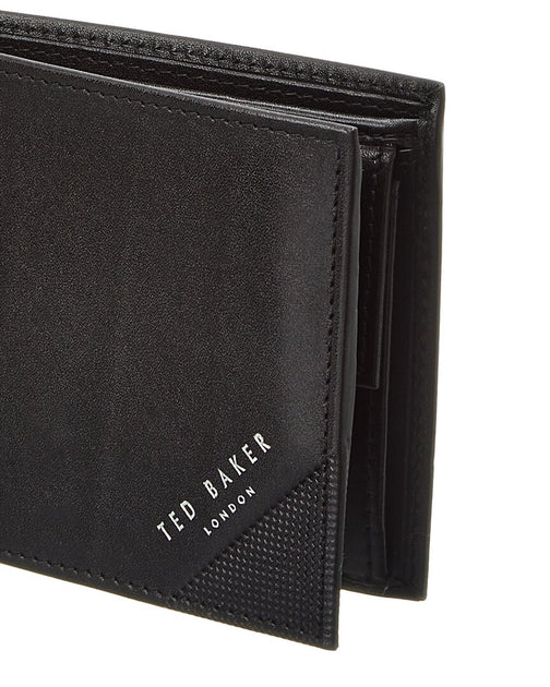Ted Baker Prug Embossed Corner Leather Bifold Wallet | Shop Premium Outlets