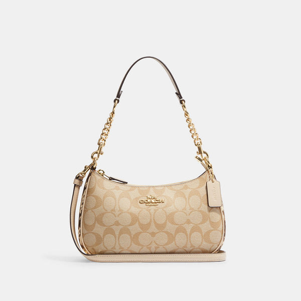 Coach Beige/White Signature Coated Canvas and Leather Sierra Satchel Coach