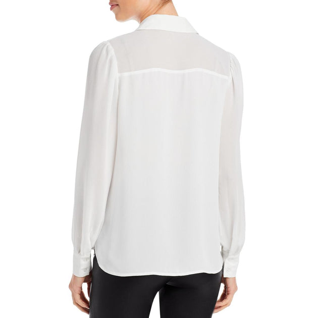T Tahari Womens Sheer Office Button-Down Top | Shop Premium Outlets