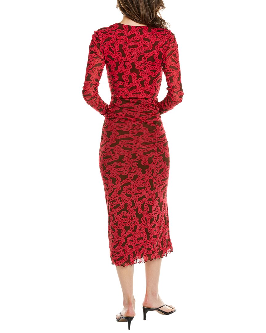 DVF Diane Von Furstenberg ruched-detailing V-neck Midi Dress