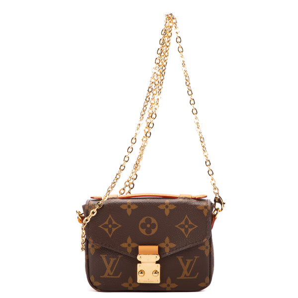 Louis Vuitton Monogram Pochette Riveting Bag - Brown Mini Bags