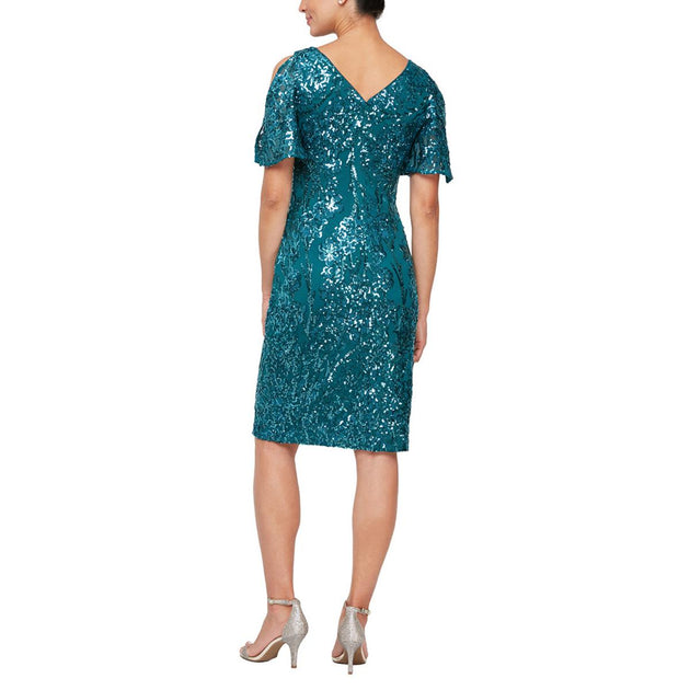 Alex Evenings Plus Womens Sequined Midi Sheath Dress | Shop Premium Outlets