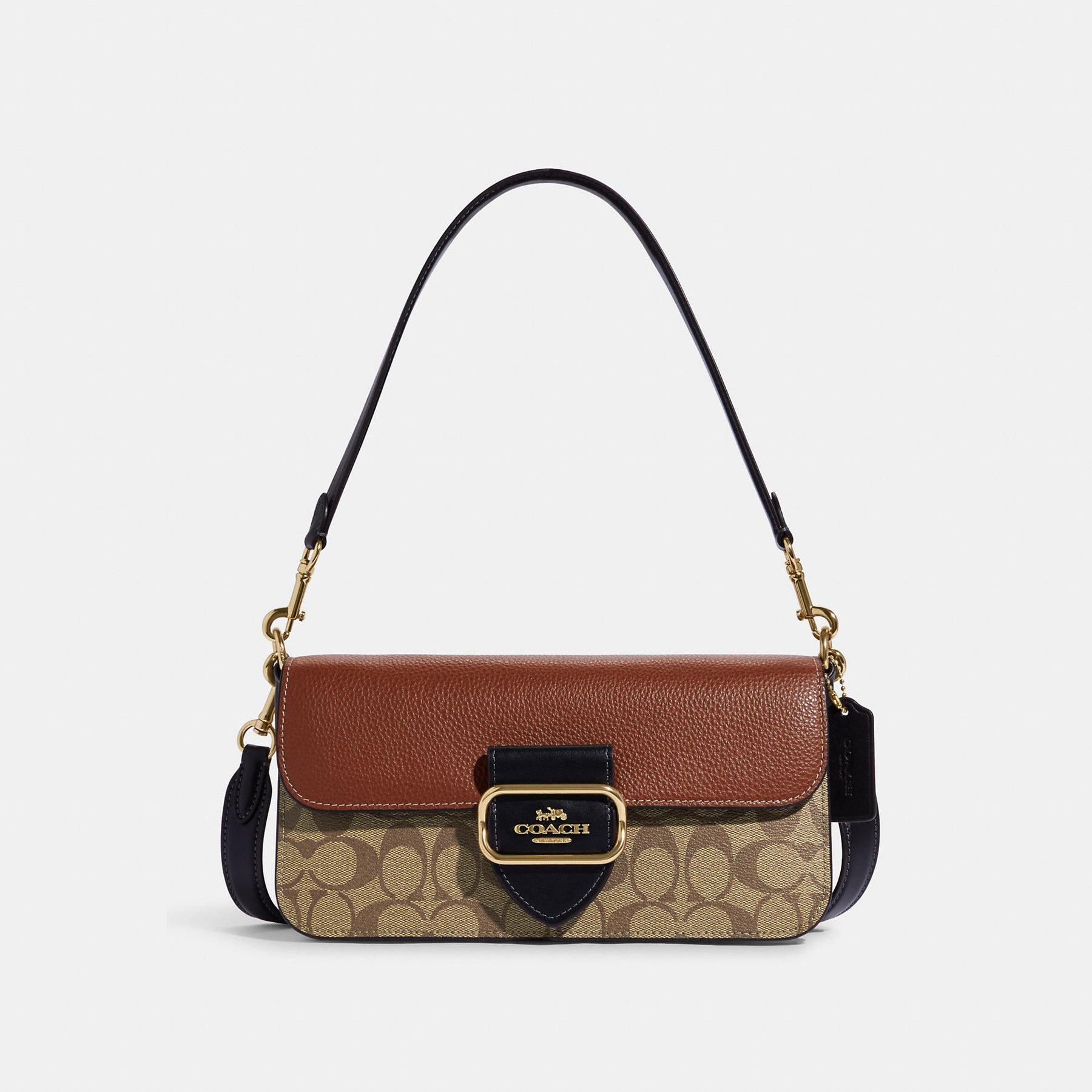Coach Brown/Beige Signature Canvas, Suede and Leather Crossbody Bag