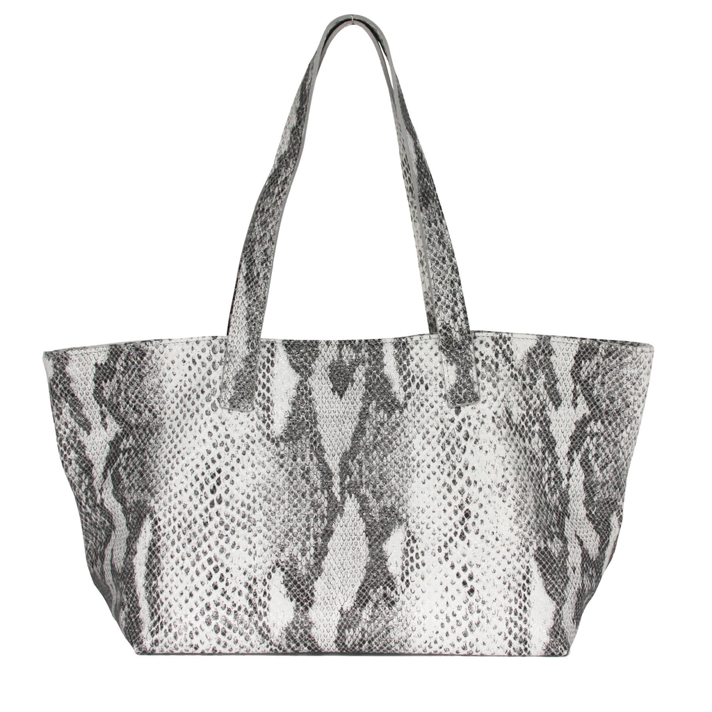 Rive Gauche Tote Handbag  Grey Snake Pattern Leather Bag – JOANNA MAXHAM