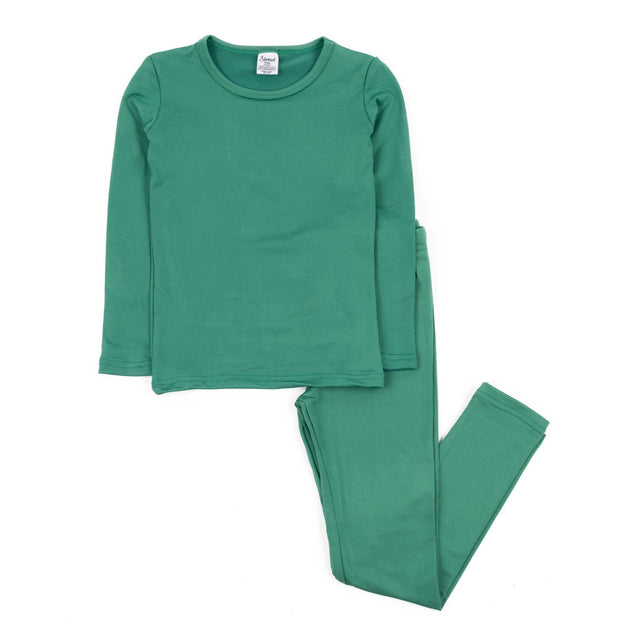Leveret Kids Two Piece Thermal Pajamas Classic Solid Color Shop