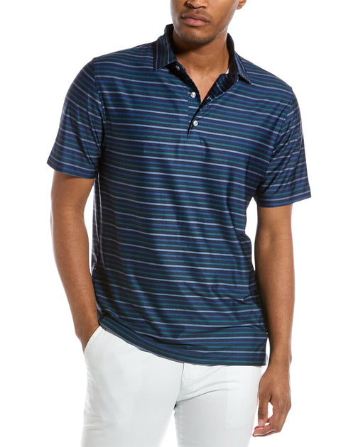 Hickey Freeman Herringbone Stripe Tech Polo Shirt | Shop Premium Outlets